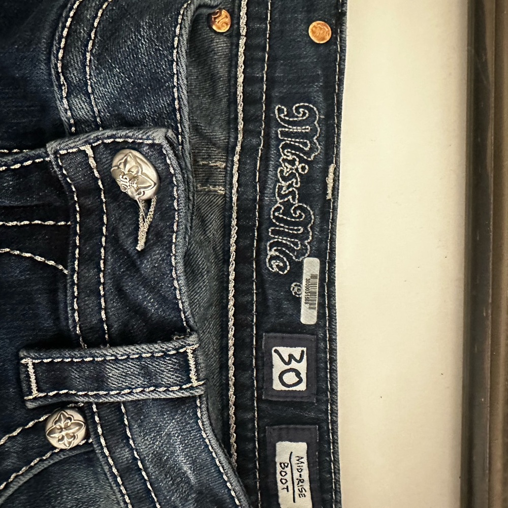 Miss Me Indigo Jeans with Silver Accents